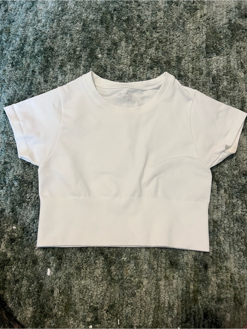 Aerie Women’s White Ribbed Hem Cropped Crewneck Tee Size XS